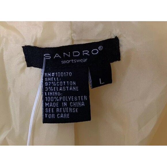 Sandro Sportswear Sz Large Yellow Blazer Jacket Spring Mod Retro Buttons NWOT A4 - Picture 4 of 6